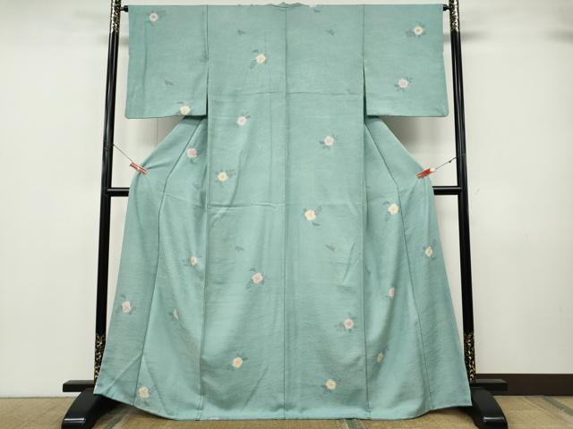 平和屋着物●上質な小紋　手描き　舞花文　正絹　逸品　CABK8006ut