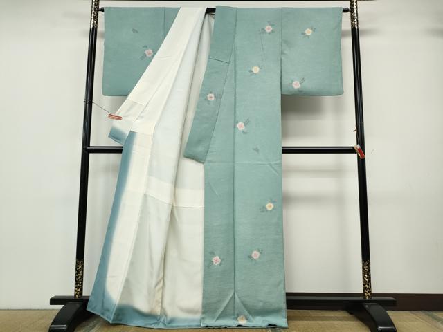 平和屋着物●上質な小紋　手描き　舞花文　正絹　逸品　CABK8006ut