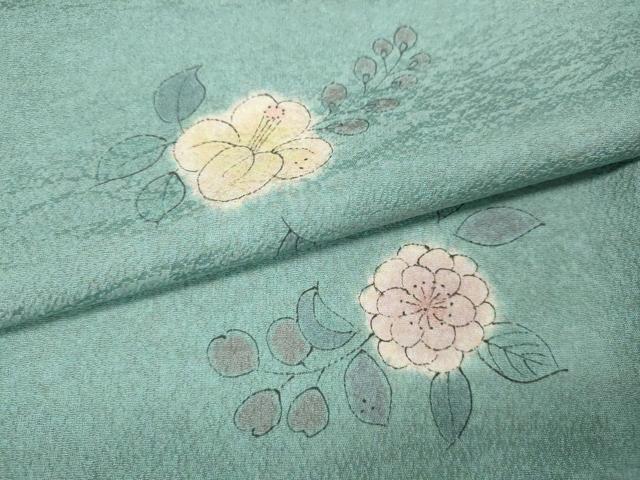 平和屋着物●上質な小紋　手描き　舞花文　正絹　逸品　CABK8006ut
