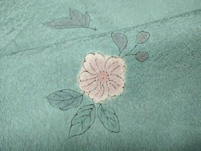 平和屋着物●上質な小紋　手描き　舞花文　正絹　逸品　CABK8006ut
