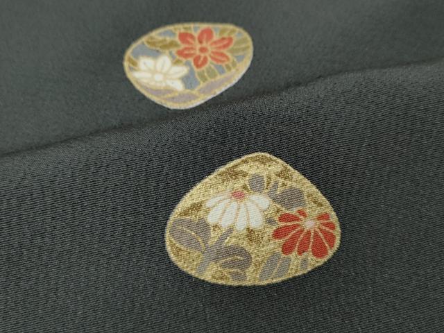 平和屋着物●上質な小紋　貝合せ花文　金彩　ひめや謹製　反端付き　正絹　逸品　未使用　CABK8007ut