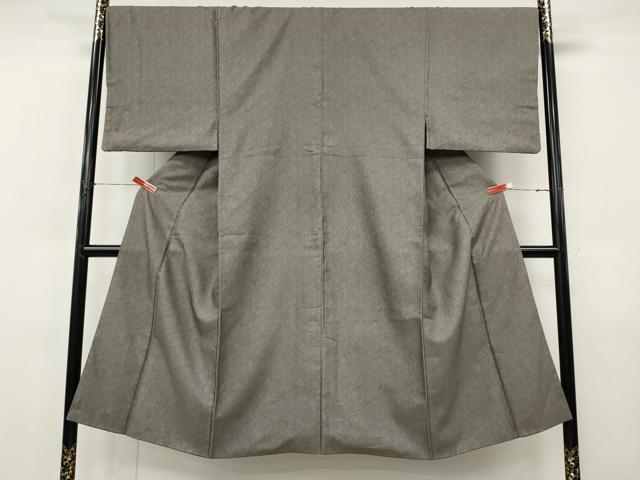 平和屋着物●男性　お召　桐竹鳳凰文　江戸鼠色　正絹　逸品　CABK8009ut