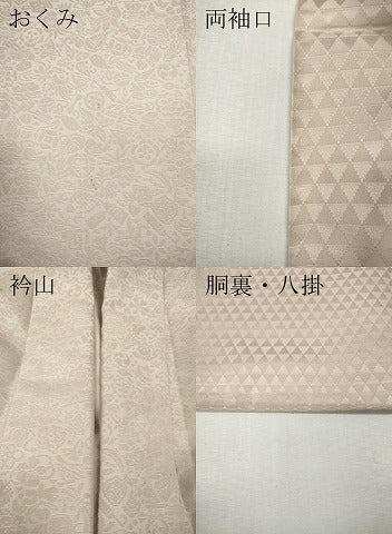 平和屋着物●男性　色無地　輪奈織　宝尽くし花文　灰桜色　正絹　逸品　CABK8010ut