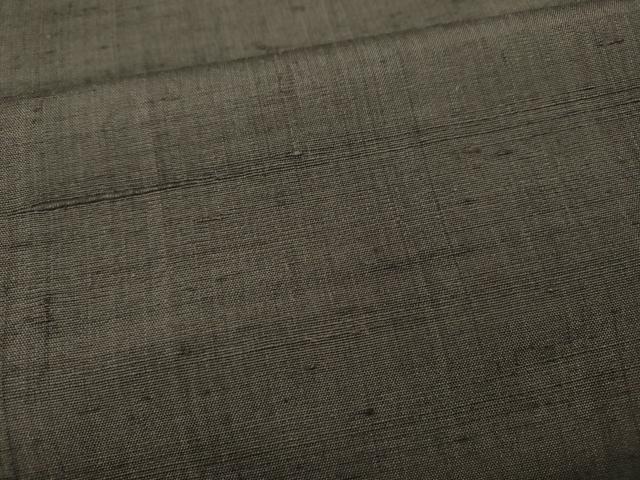 平和屋着物●上質な紬　色無地　海松茶色　正絹　逸品　CABK8011ut