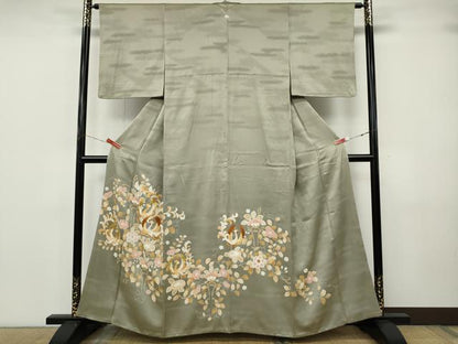 平和屋着物●豪華色留袖　駒刺繍　鳳凰更紗花文　金彩　正絹　逸品　CABK8013ut