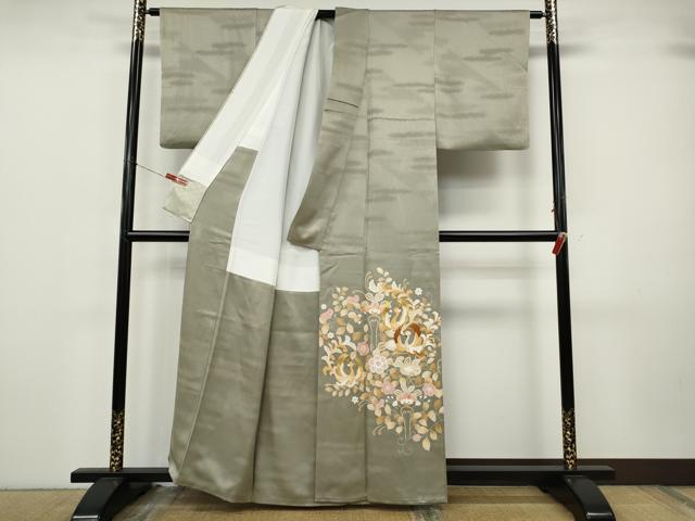 平和屋着物●豪華色留袖　駒刺繍　鳳凰更紗花文　金彩　正絹　逸品　CABK8013ut