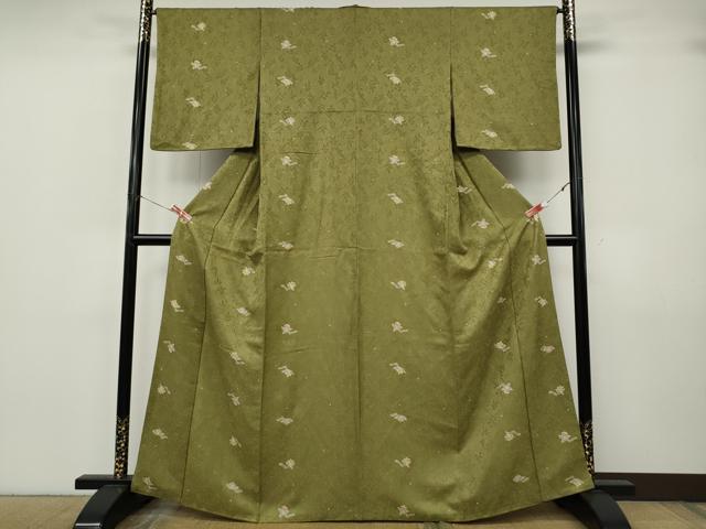平和屋着物●上質な小紋　地紋起こし　枝花文　正絹　逸品　CABK8020ut