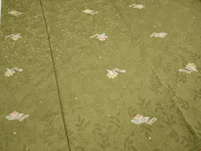 平和屋着物●上質な小紋　地紋起こし　枝花文　正絹　逸品　CABK8020ut