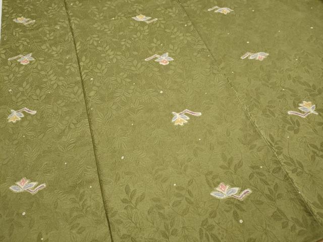 平和屋着物●上質な小紋　地紋起こし　枝花文　正絹　逸品　CABK8020ut