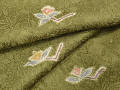 平和屋着物●上質な小紋　地紋起こし　枝花文　正絹　逸品　CABK8020ut