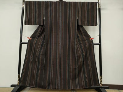 平和屋着物●上質な紬　間道　正絹　逸品　CABK8022ut