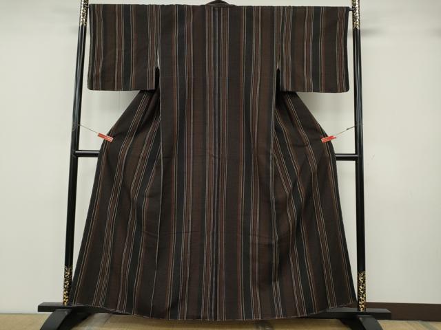 平和屋着物●上質な紬　間道　正絹　逸品　CABK8022ut