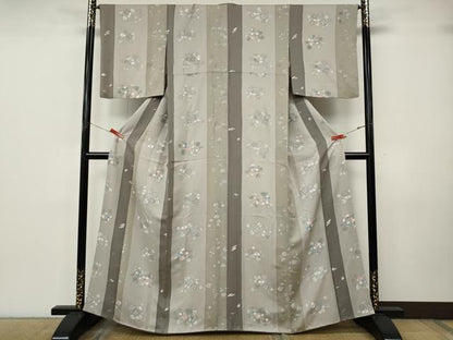 平和屋着物●上質な小紋　地紋起こし　葡萄花間道　正絹　逸品　CABK8023ut