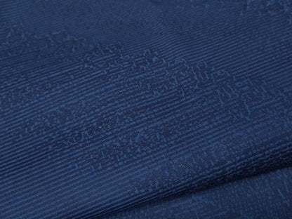 平和屋着物●上質なお召　藍　斜線吉祥文　正絹　逸品　CABK8030ut