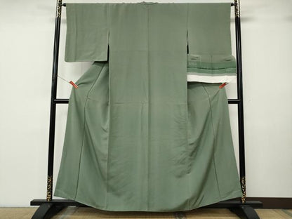 平和屋着物●江戸小紋　伝統工芸士　田島輝久　江戸の粋　格子柄　反端付き　正絹　逸品　未使用　CABK8031ut