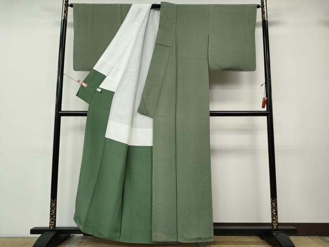 平和屋着物●江戸小紋　伝統工芸士　田島輝久　江戸の粋　格子柄　反端付き　正絹　逸品　未使用　CABK8031ut