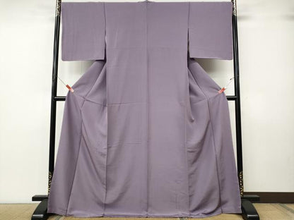 平和屋着物●上質な色無地　浅紫色　ぜんまい糸　正絹　逸品　未使用　CABK8032ut