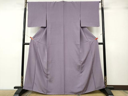 平和屋着物●上質な色無地　浅紫色　ぜんまい糸　正絹　逸品　未使用　CABK8035ut