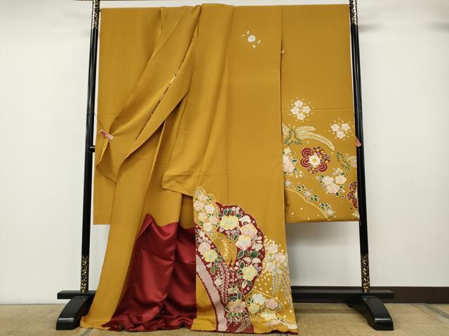 平和屋着物●豪華振袖　辻が花　金彩　仮絵羽　逸品　未使用　CABK8040ut