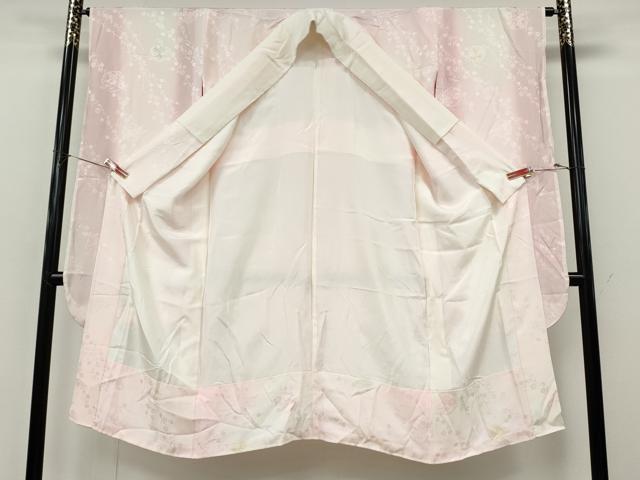 平和屋着物●振袖用長襦袢　袷　雪輪枝花地紋　暈し染め　正絹　逸品　CABK8043ut