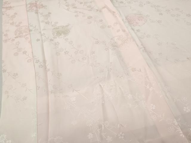平和屋着物●振袖用長襦袢　袷　雪輪枝花地紋　暈し染め　正絹　逸品　CABK8043ut