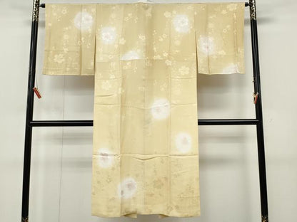 平和屋着物●長襦袢　袷　枝垂れ桜文　蛍暈し　正絹　逸品　CABK8044ut