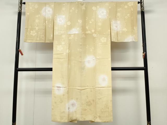 平和屋着物●長襦袢　袷　枝垂れ桜文　蛍暈し　正絹　逸品　CABK8044ut