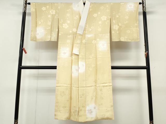 平和屋着物●長襦袢　袷　枝垂れ桜文　蛍暈し　正絹　逸品　CABK8044ut