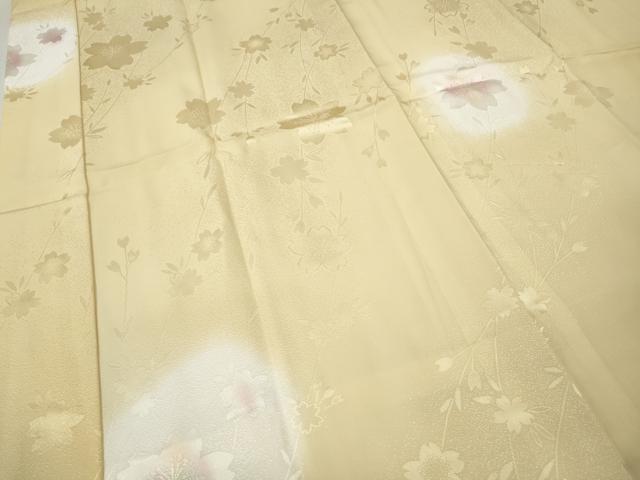 平和屋着物●長襦袢　袷　枝垂れ桜文　蛍暈し　正絹　逸品　CABK8044ut