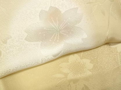 平和屋着物●長襦袢　袷　枝垂れ桜文　蛍暈し　正絹　逸品　CABK8044ut