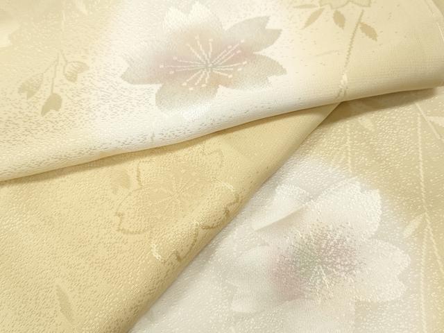 平和屋着物●長襦袢　袷　枝垂れ桜文　蛍暈し　正絹　逸品　CABK8044ut
