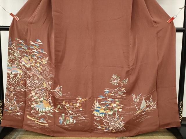 平和屋着物●訪問着　友禅　御所解花文　鬼しぼ縮緬　正絹　逸品　CABK8045ut