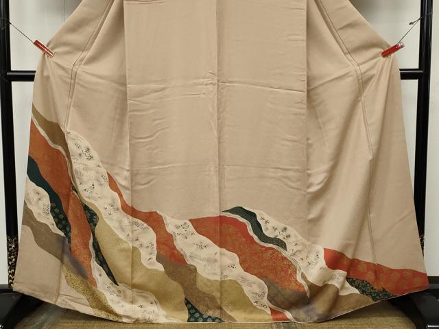 平和屋着物●訪問着　道長飛鳥花文　正絹　逸品　CABK8046ut