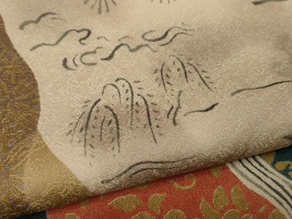 平和屋着物●訪問着　道長飛鳥花文　正絹　逸品　CABK8046ut