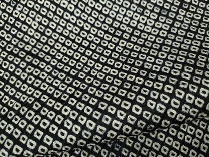 平和屋着物●大変加工の良い総絞り小紋　黒地　正絹　逸品　CABK8052ut