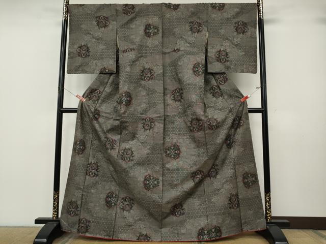 平和屋着物●本場大島紬　9マルキ　エ霞正倉院花文　正絹　逸品　CABK8056ut