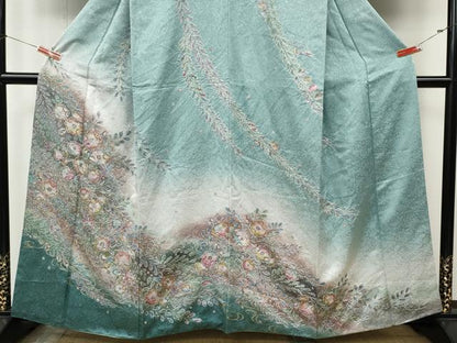 平和屋着物●訪問着　辻が花　絞り　暈し染め　金彩　正絹　逸品　CABK8067ut