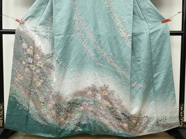 平和屋着物●訪問着　辻が花　絞り　暈し染め　金彩　正絹　逸品　CABK8067ut