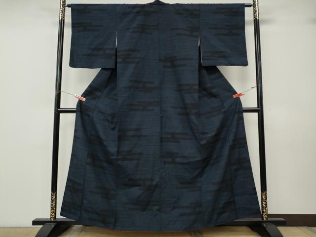 平和屋着物●結城紬　100亀甲　エ霞文　正絹　逸品　CABK8069ut