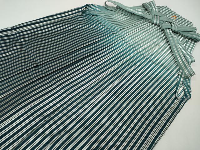 平和屋着物●男性　行灯袴　縞　暈し染め　銀糸　CABK8077ut