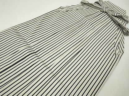 平和屋着物●男性　行灯袴　縞　銀糸　正絹　逸品　CABK8079ut
