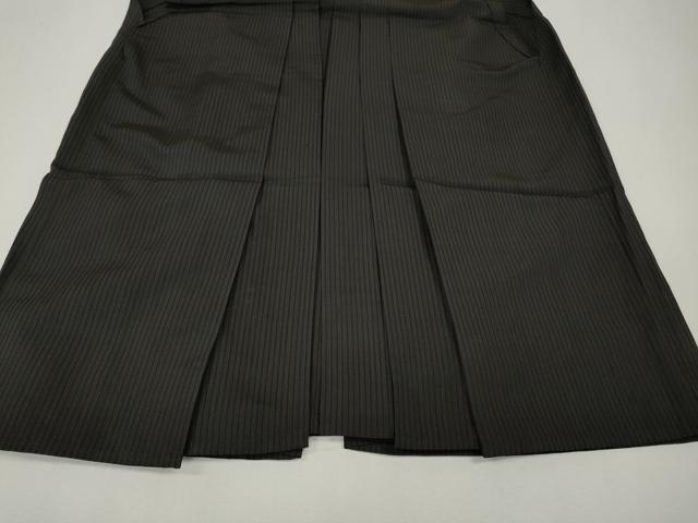 平和屋着物●男性　馬乗り袴　縞　三越扱い　正絹　逸品　CABK8081ut
