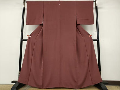 平和屋着物●上質な色無地　浅蘇芳色　正絹　逸品　CABK8087ut