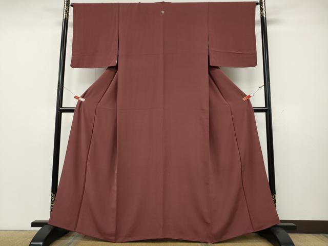 平和屋着物●上質な色無地　浅蘇芳色　正絹　逸品　CABK8087ut
