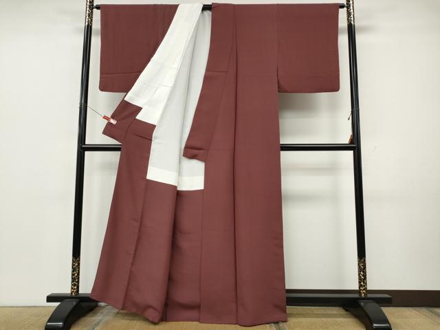 平和屋着物●上質な色無地　浅蘇芳色　正絹　逸品　CABK8087ut