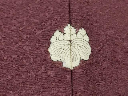 平和屋着物●本草木染作家　瑞寶　色無地　紋意匠　暗紅色　正絹　逸品　CABK8088ut