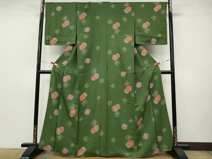 平和屋着物●上質な小紋　舞花文　正絹　逸品　未使用　CABK8089ut