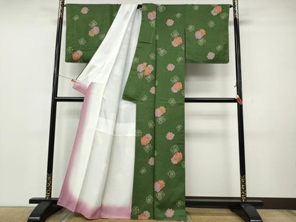 平和屋着物●上質な小紋　舞花文　正絹　逸品　未使用　CABK8089ut