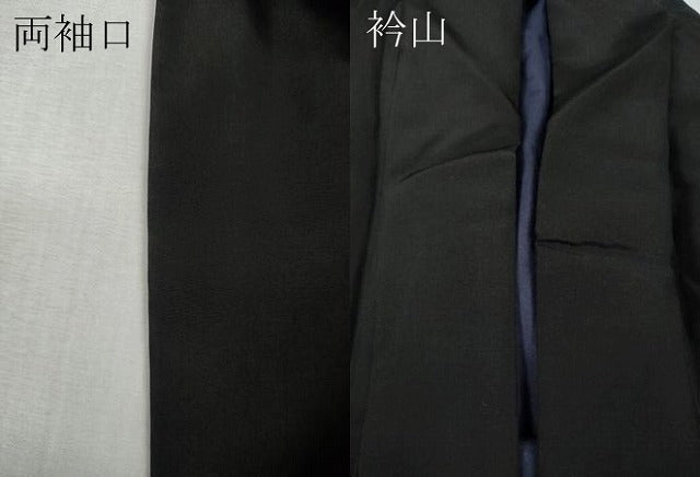 平和屋着物●男性　黒紋付　正絹　逸品　CABK8094ut