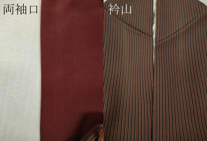 平和屋着物●上質な小紋　縞　正絹　逸品　CABK8096ut